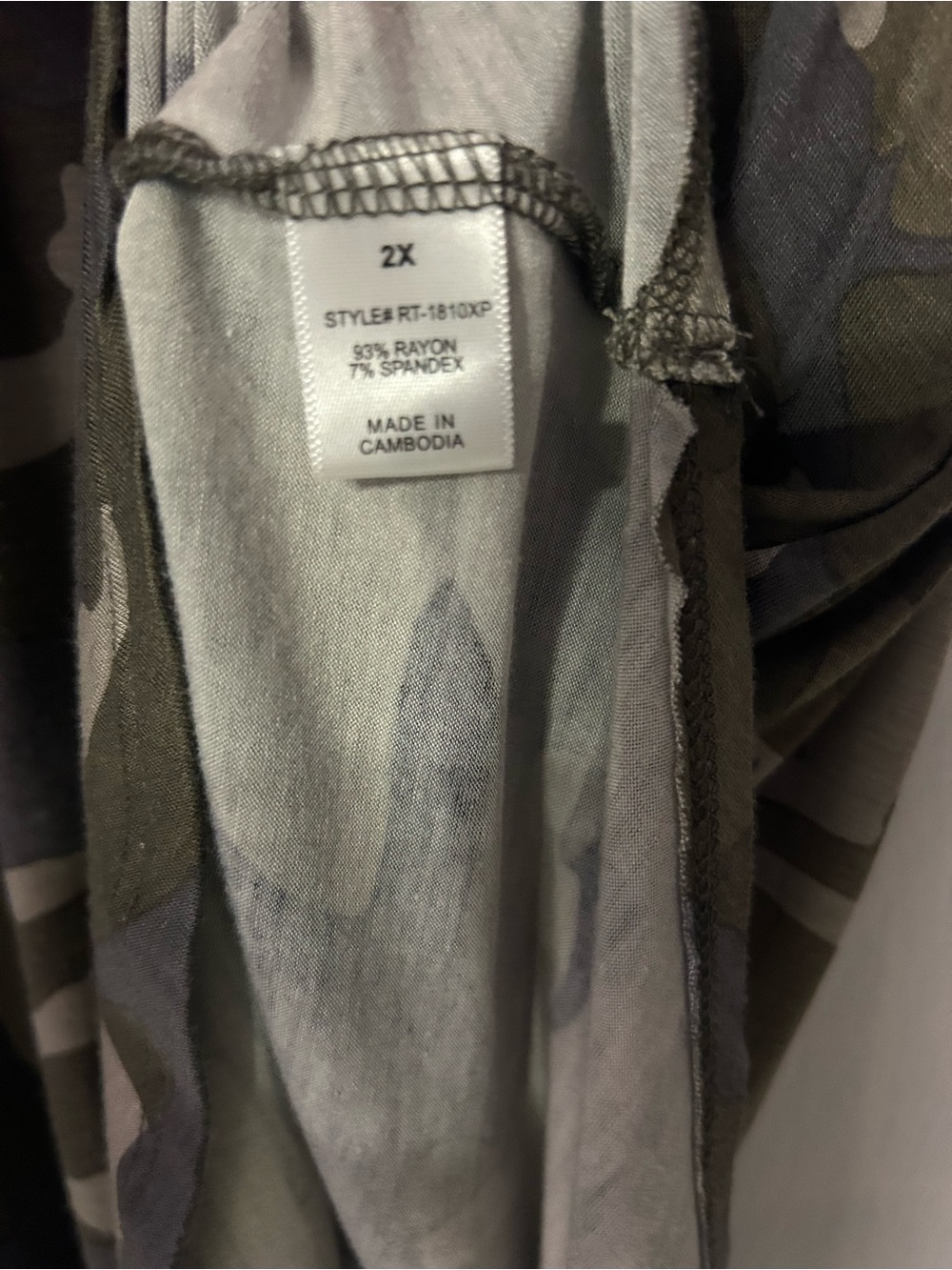 Zenana Outfitters Camo Tank Top in Olive Green, Gray - Picture 3 of 3